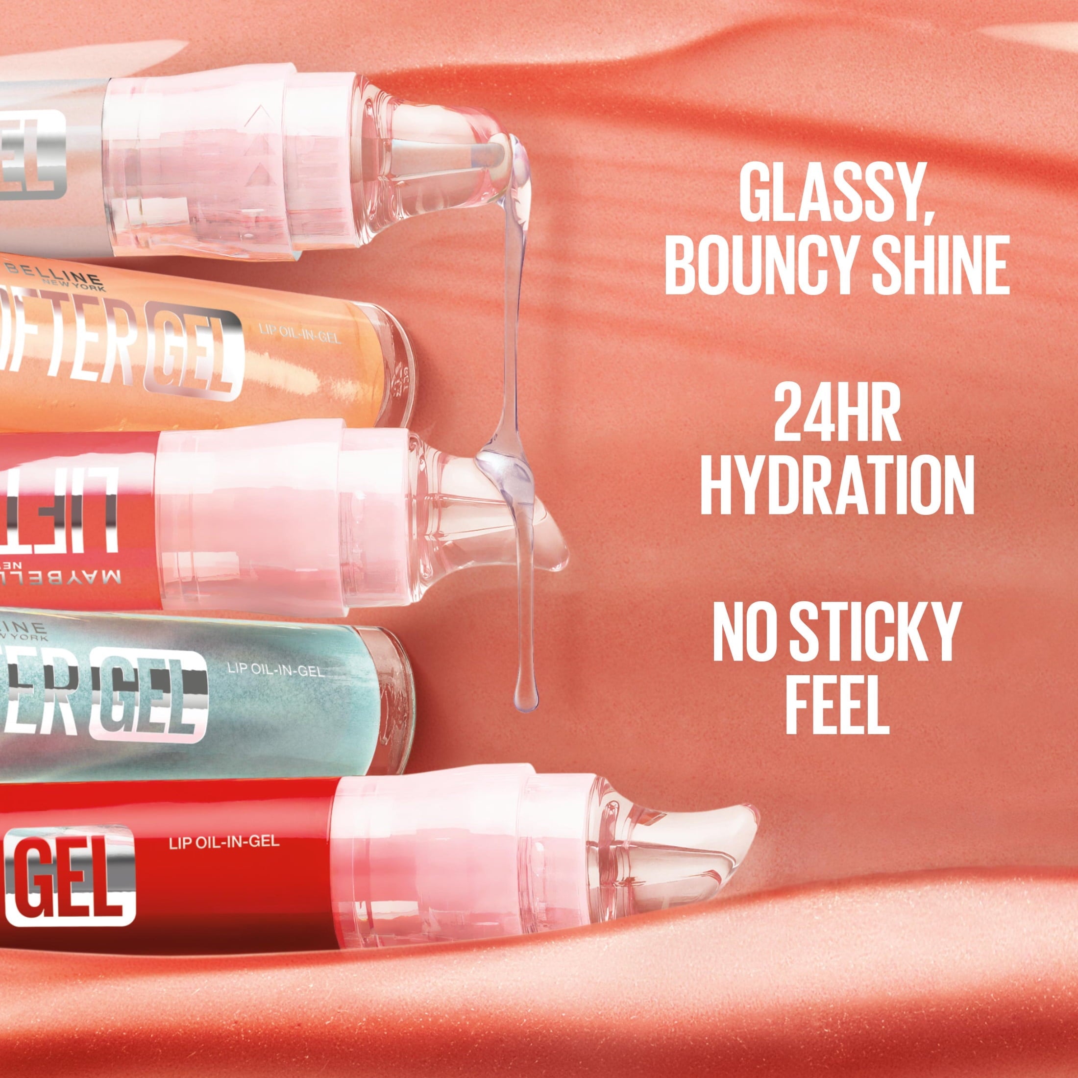 Maybelline Lifter Oil-in-Gel Lip Gloss with Hyaluronic Acid, Strawberry Shake, 0.22 fl oz