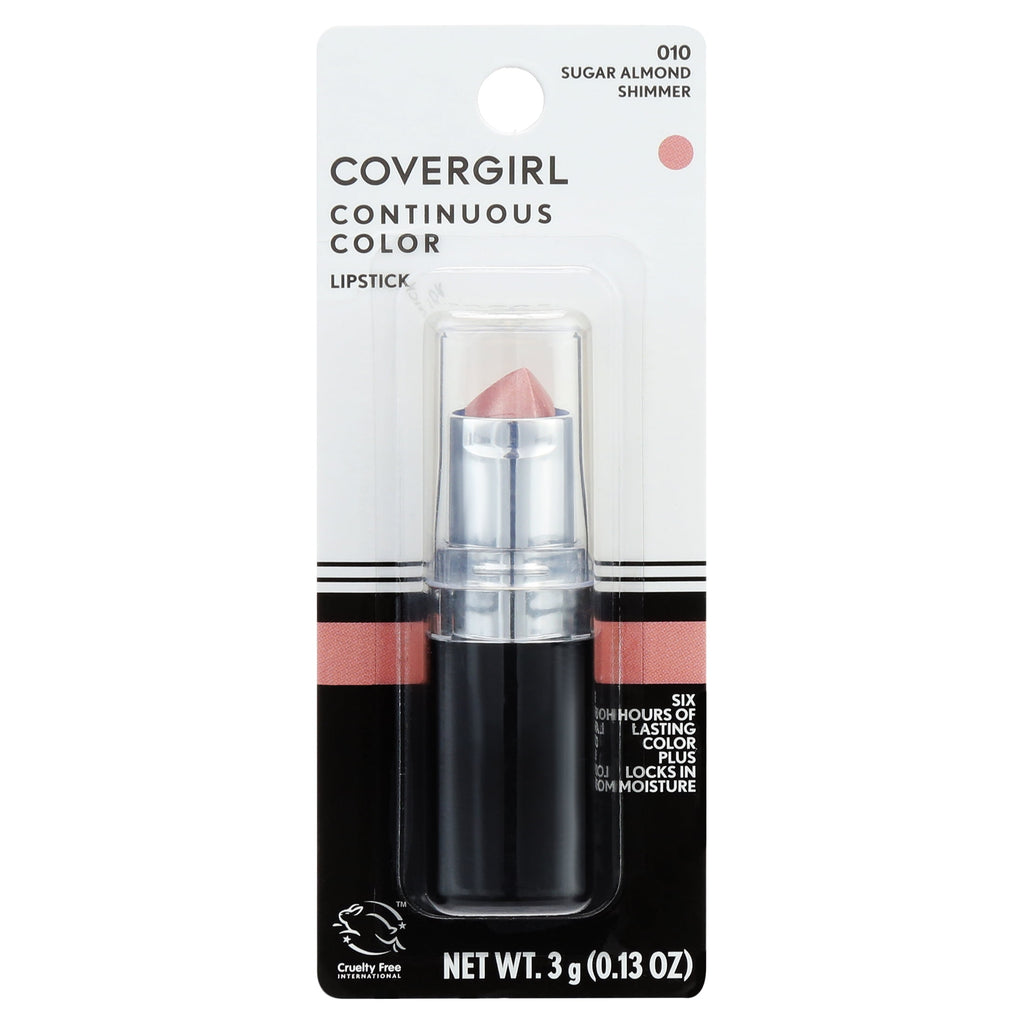 COVERGIRL Continuous Color Lipstick, 10 Sugar Almond, 0.13 oz