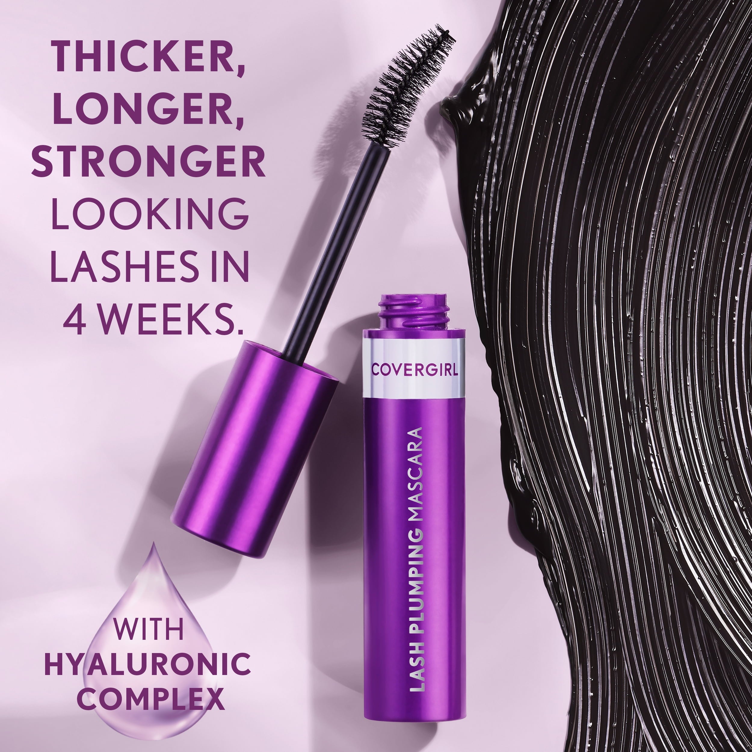 COVERGIRL Simply Ageless Lash Plumping 3-in-1 Mascara, 120 Black Water Resistant, 0.4 fl oz