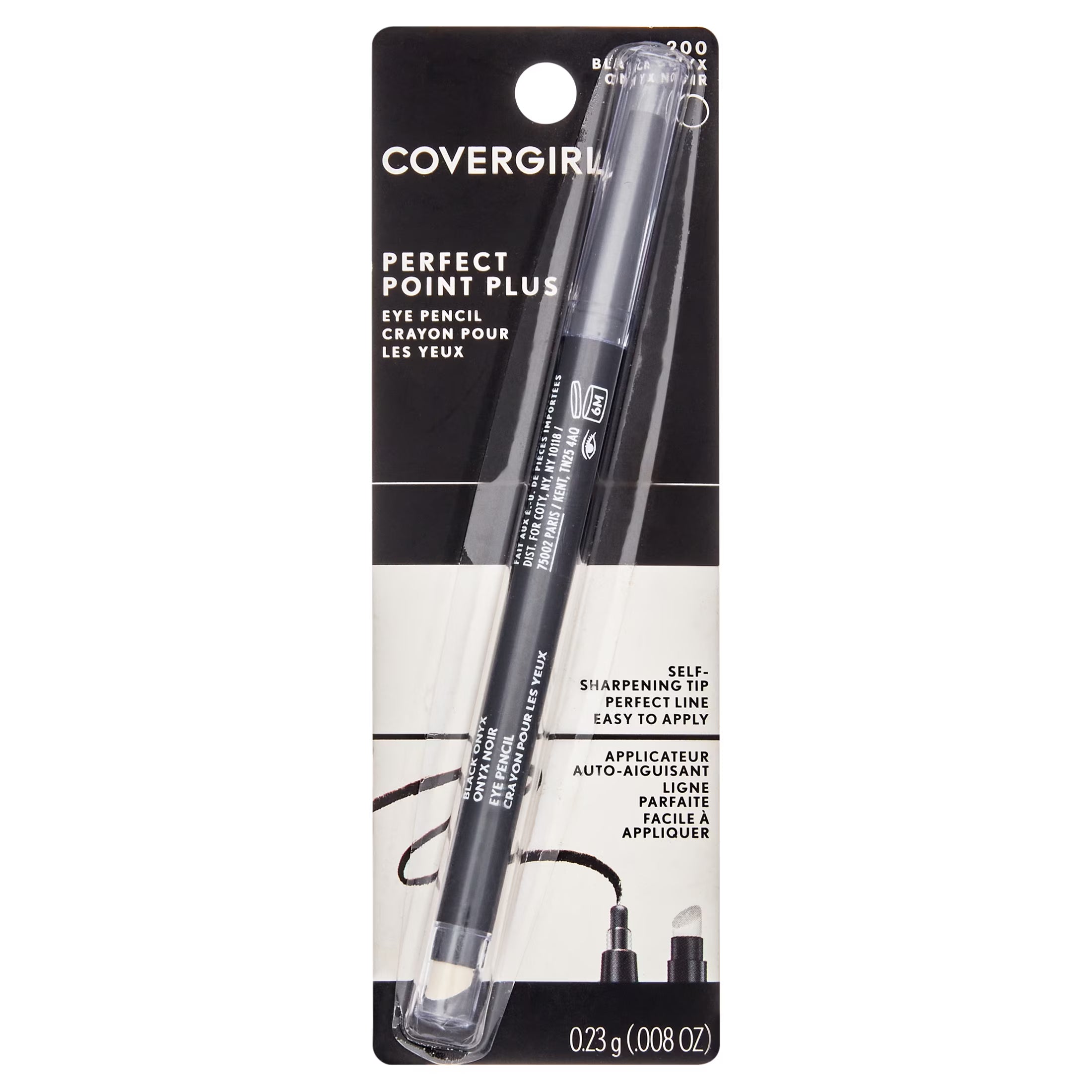 COVERGIRL Perfect Point Plus Eyeliner Pencil, Black Onyx Pack of 1, Long-Lasting, Versatile Black Eyeliner, Soft Smudging Tip, No Sharpening Needed