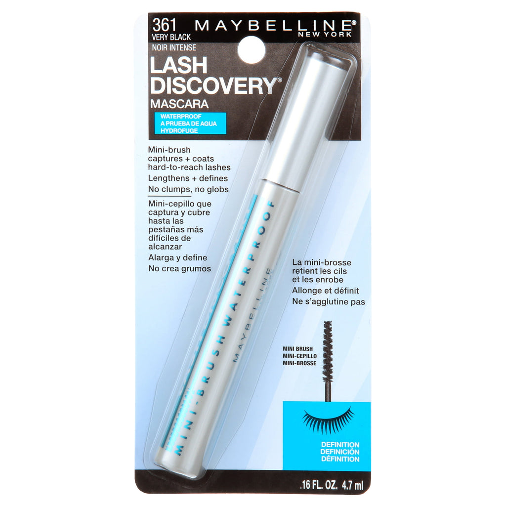 Maybelline Lash Discovery Waterproof Mascara, Very Black, 0.16 fl oz