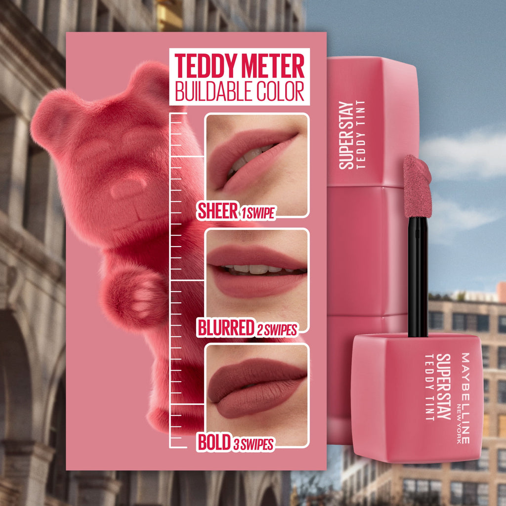 Maybelline Super Stay Teddy Tint, Long Lasting Matte Lip Stain, Coquettish, 0.17 fl oz