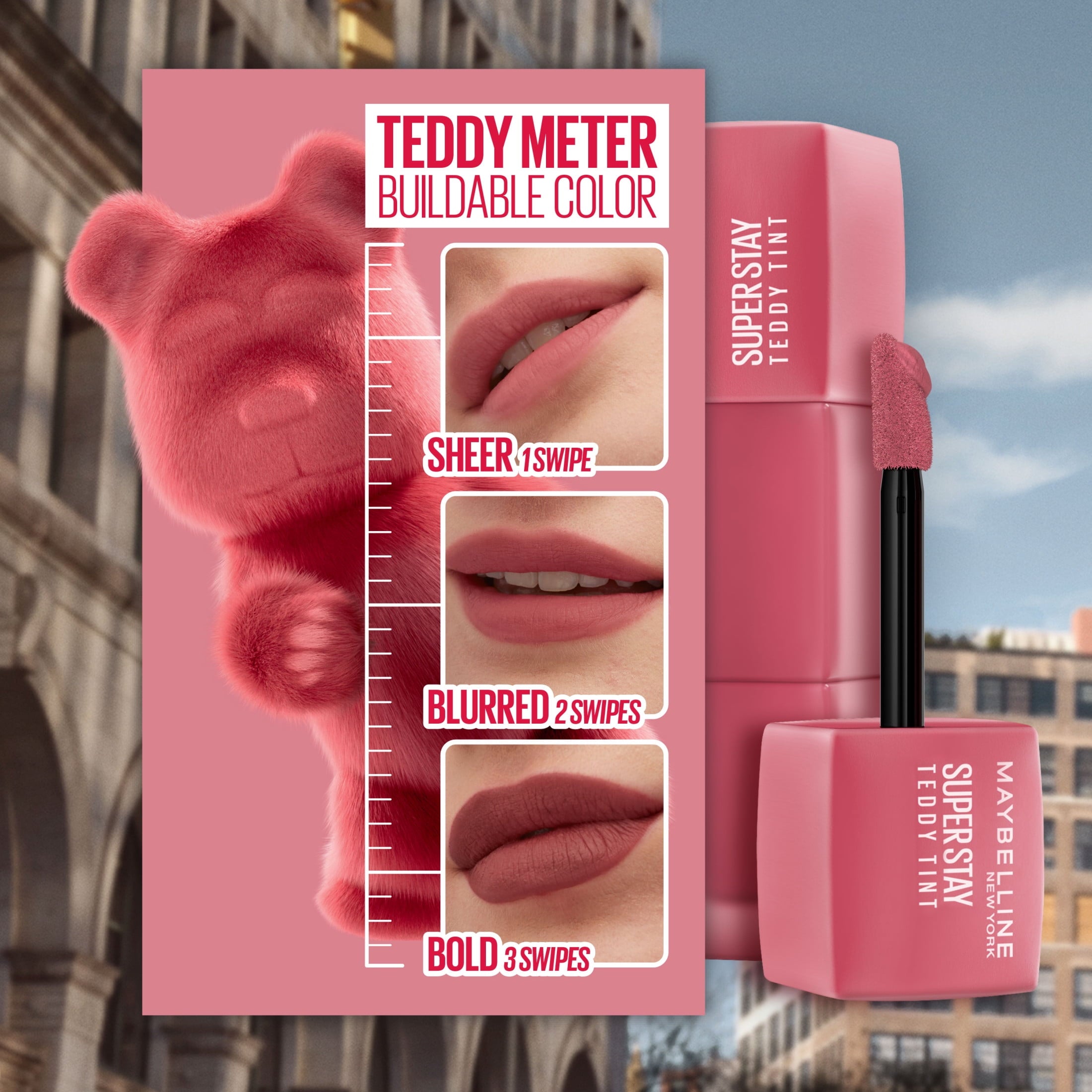 Maybelline Super Stay Teddy Tint, Long Lasting Matte Lip Stain, Coquettish, 0.17 fl oz