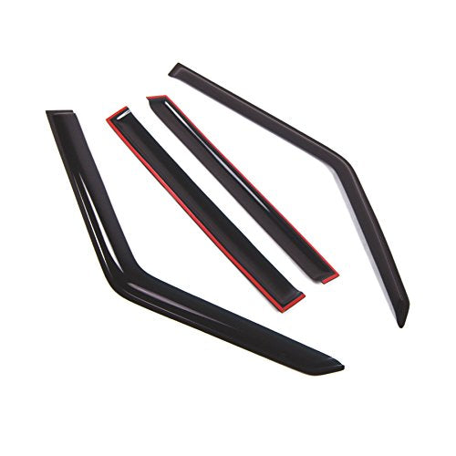 Window Visor Compatible with 1989-1998 Suzuki Sidekick, DGWV2-403-2 Outside Mount Deflector Rain Guard Dark Smoke, 4 Pcs Set