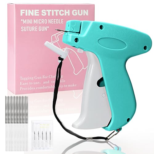 2026 New Stitch Gun for Clothes, Handheld Quick Clothing Fixer Sewing Kit with 1000 Black & 1000 White Fasteners, 6 Replacement Needles, Pink