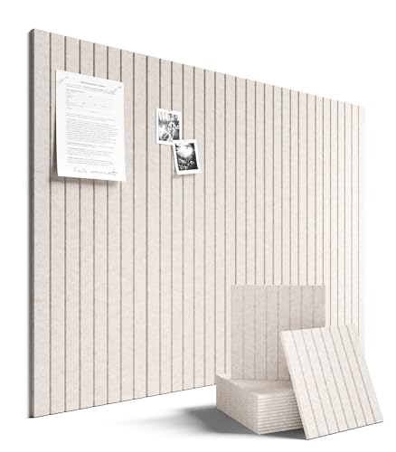 Fluxynara Large Felt Bulletin Board 48" x 36" Cork Board Alternative-12 Pack with 70 Safe Removable Adhesive Tabs, Cork Boards for Walls Cork Board for Home Office Classroom Pin Board (Oatmeal)