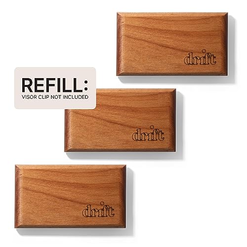 Drift Car Air Freshener - The Original Wood Air Freshener - Car Odor Eliminator - Long Lasting Scent - Metal Clip - Essential Oils - Clean Ingredients - Variety 3 Pack Refill - NO CLIP INCLUDED