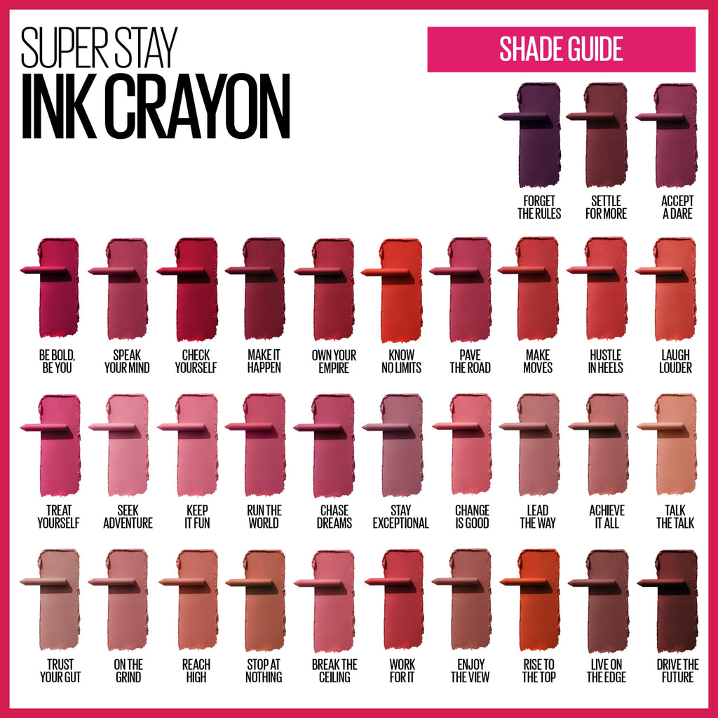 (2 pack) Maybelline Super Stay Ink Crayon Matte Lipstick, On the Grind, 0.04 oz