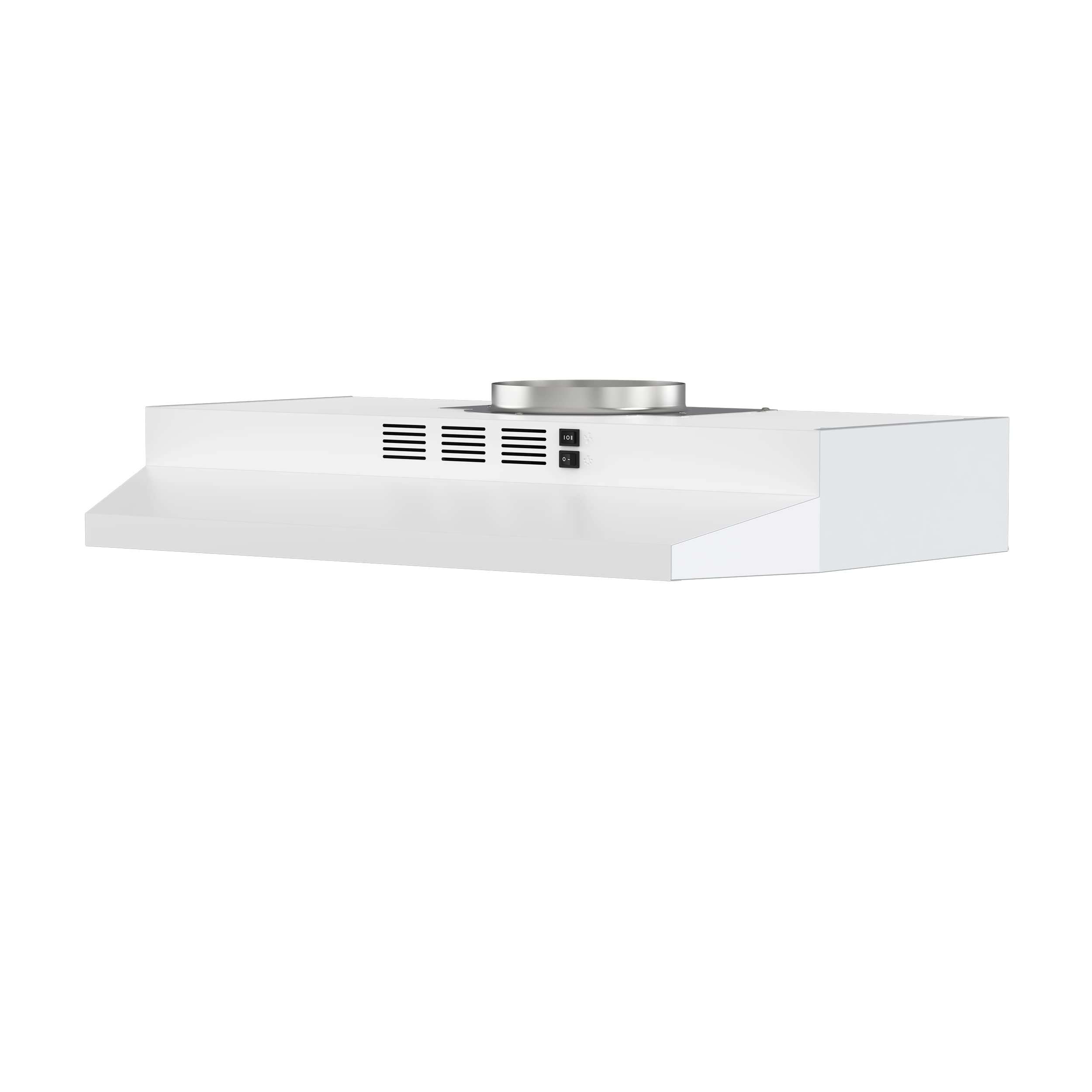 FIREGAS Range Hood 30 inch Under Cabinet, Kitchen Hood with 2 Speed Exhaust Fan,Ducted/Ductless Convertible, Rocker Button Co