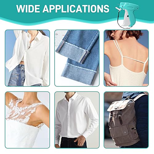 2026 New Stitch Gun for Clothes, Handheld Quick Clothing Fixer Sewing Kit with 1000 Black & 1000 White Fasteners, 6 Replacement Needles, Pink