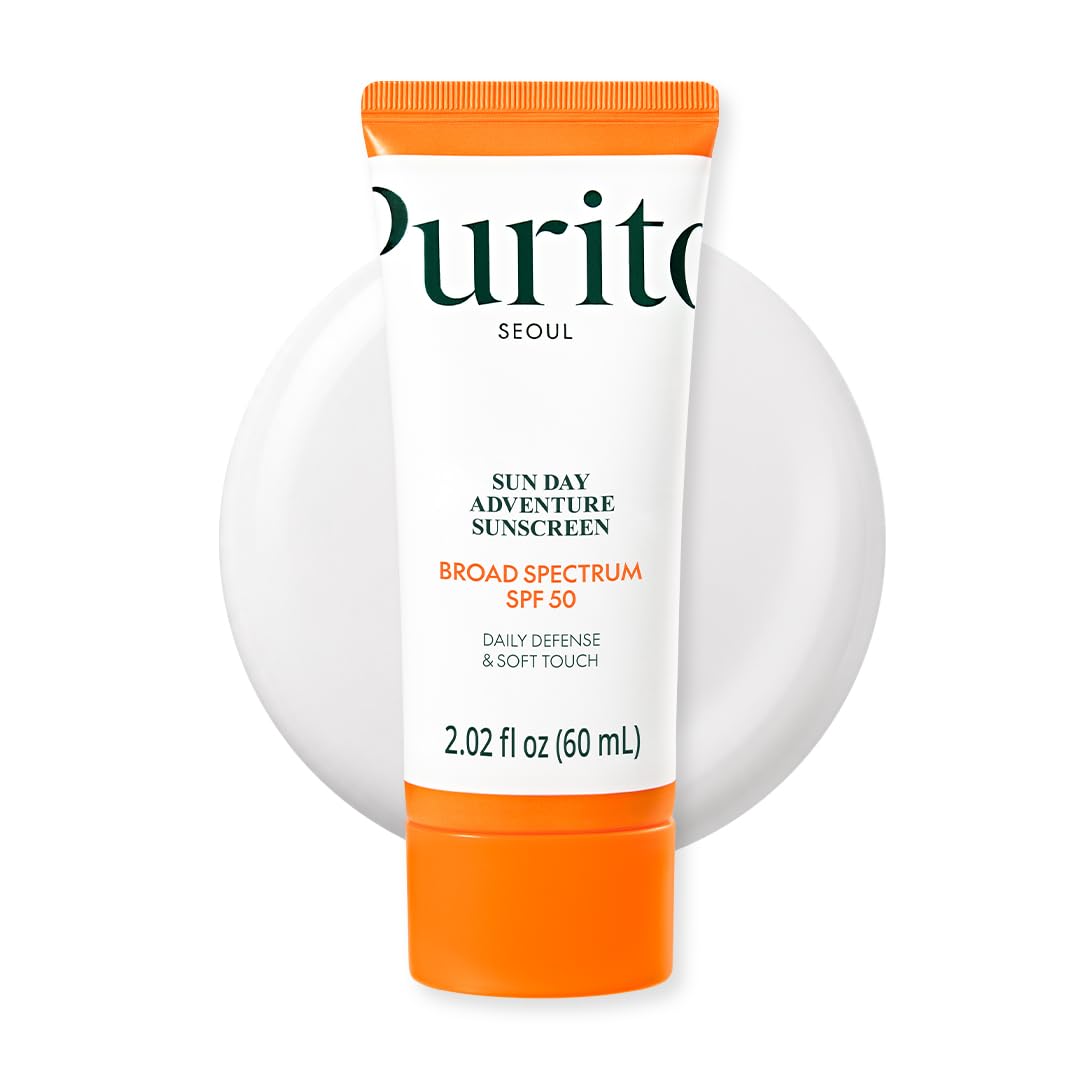PURITO Korean Sunscreen SPF 50 | Lightest Texture, No White Cast, Broad Spectrum UVA/UVB | Oil-Free, Vegan, For All Skin Type