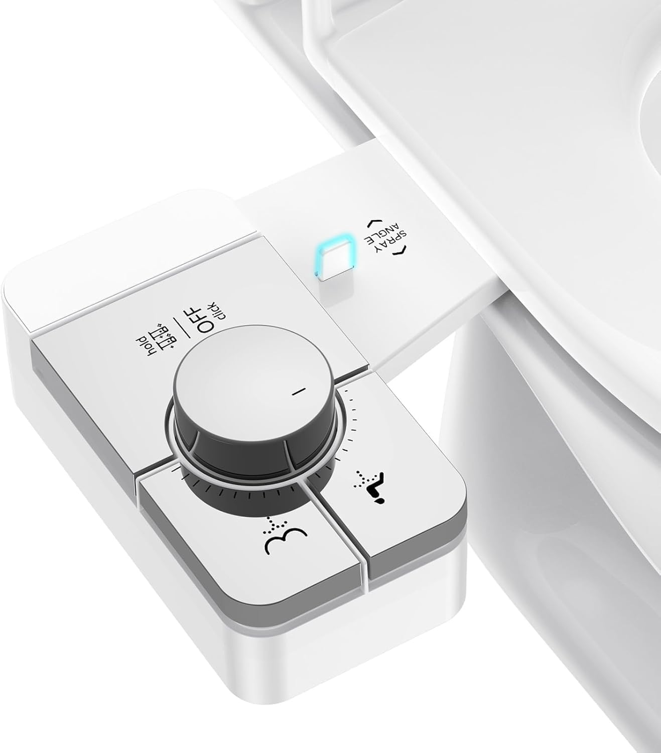 Vestomeli Upgrade Bidet Attachment for Toilet Seat, Adjustable Angle Dual Nozzle, Self-Cleaning, Non-Electric Bidet Attachmen