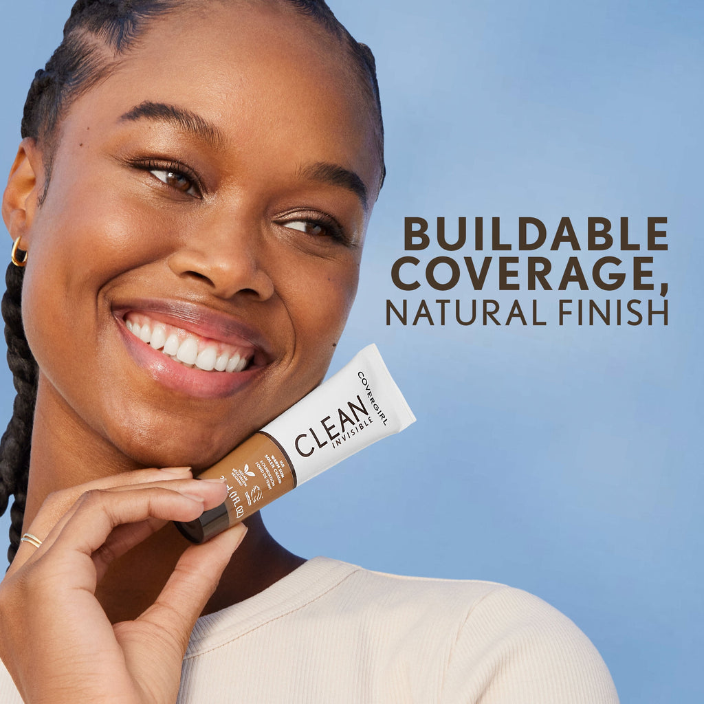 COVERGIRL Clean Invisible Liquid Foundation, 105 Ivory, 1.0 fl oz