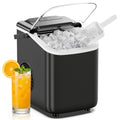 DUMOS Ice Maker Countertop, Ice Machine with Portable Handle, Basket and Scoop, 26lbs Daily, 9 Bullet Cubes in 6-8 Mins, Auto