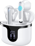 Wireless Earbuds, Bluetooth 5.4 Headphones HiFi Stereo with 4 HD Mic, 50H Playtime Bluetooth Earbuds with Dual LED Display, I