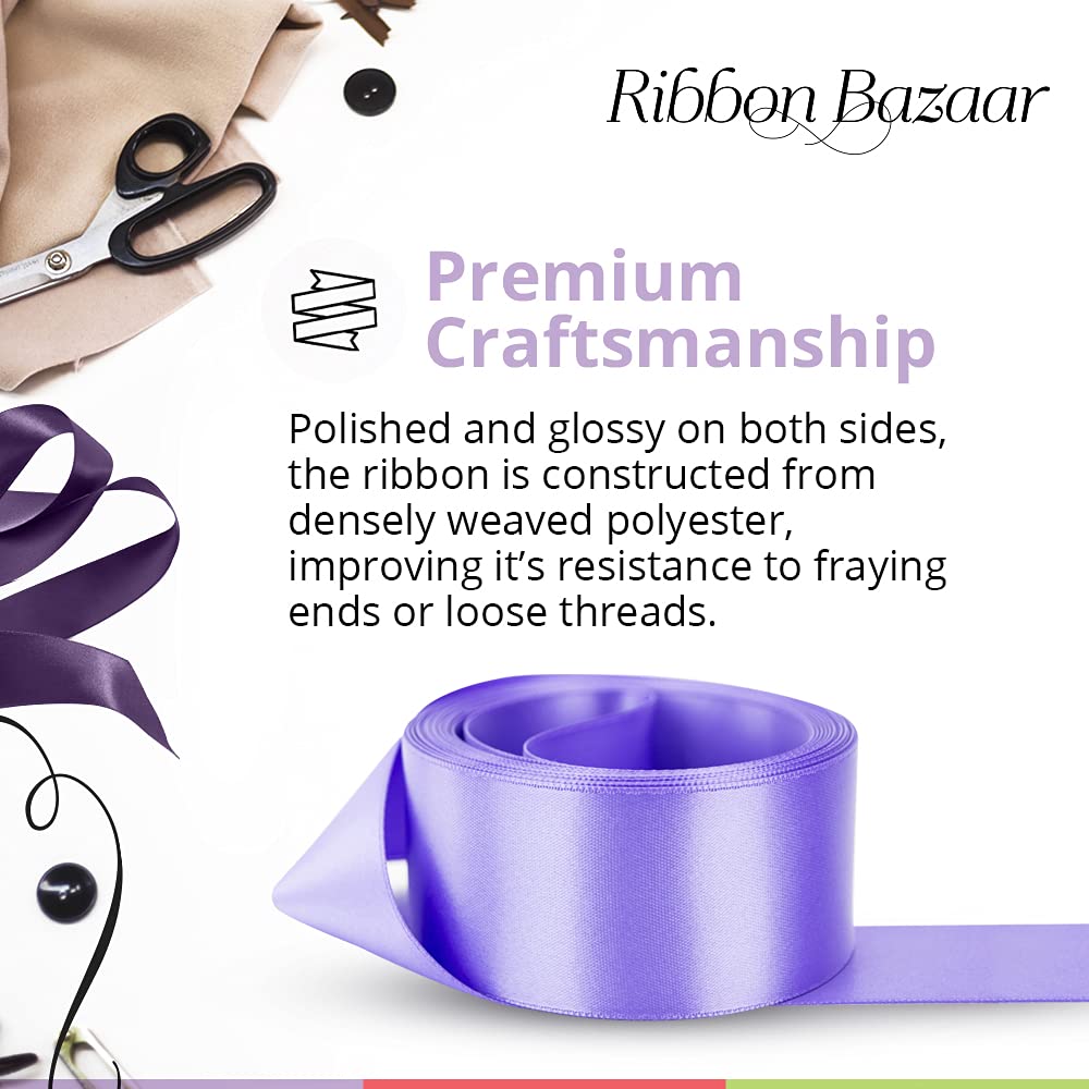 Ribbon Bazaar Double Faced Satin - Premium Gloss Finish - 100% Polyester Ribbon for Gift Wrapping, Crafts, Scrapbooking, Hair Bow, Decorating & More - 7/8" Fresco 50yd Spool