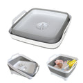 GIMWA Collapsible Wash Basin with Drain Plug - 2.4 Gallon Foldable Kitchen Sink for Baby Bottles, RV Camping, Space-Saving Di