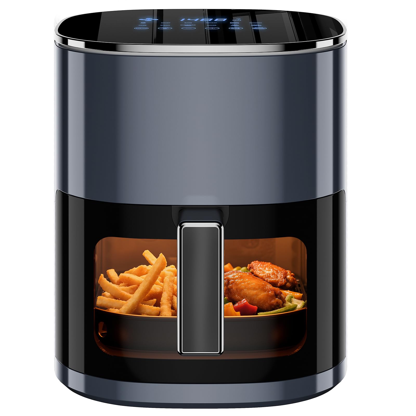 Simple Deluxe 12-in-1 Air Fryer 6.34 Qt, Digital Preset Airfryer with Visible Window, Nonstick and Dishwasher-Safe Basket, Ai