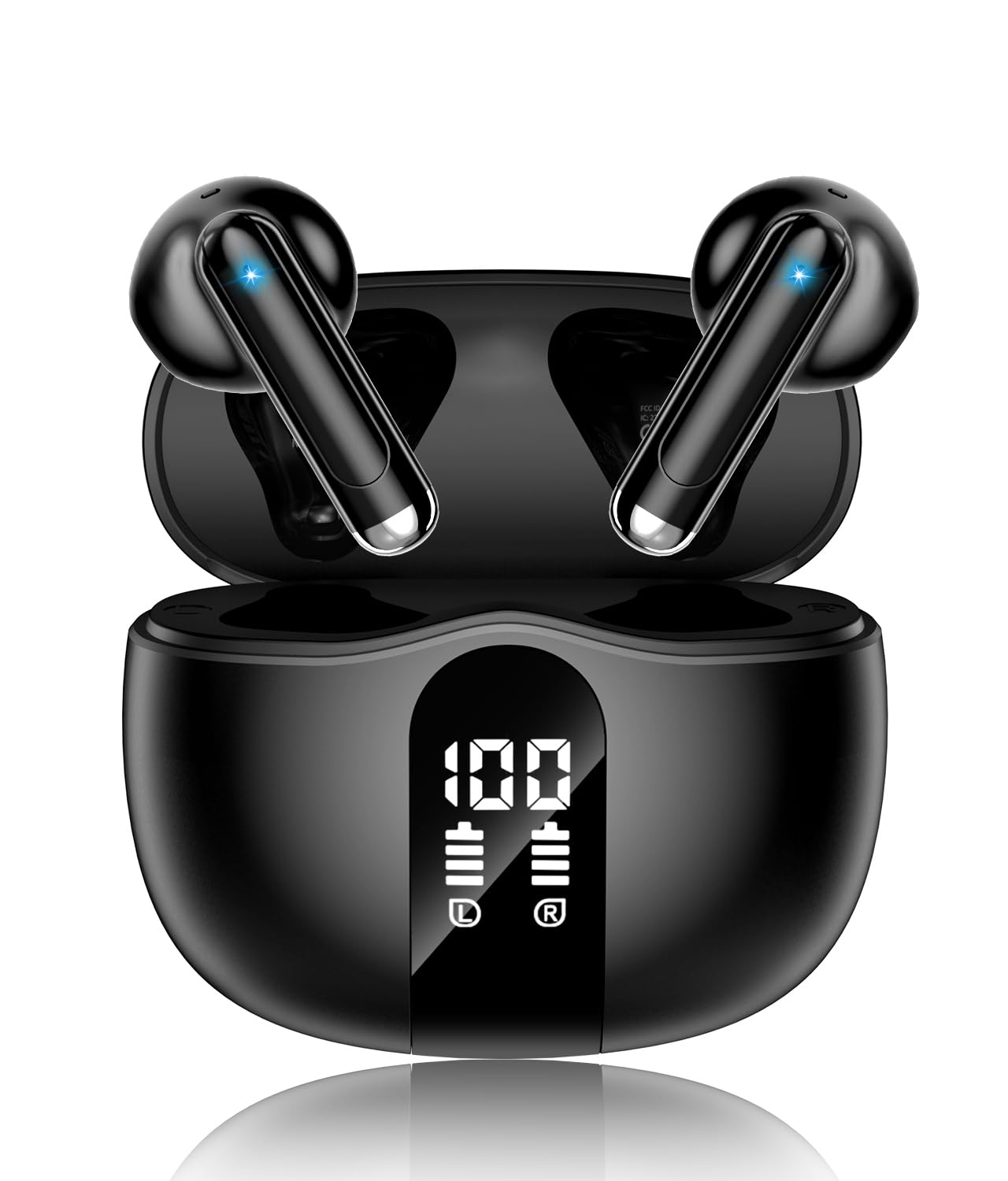 Wireless Earbuds, 2026 Bluetooth 5.4 Headphones Bass Stereo Ear Buds with Noise Cancelling Mic, LED Display in Ear Earphones