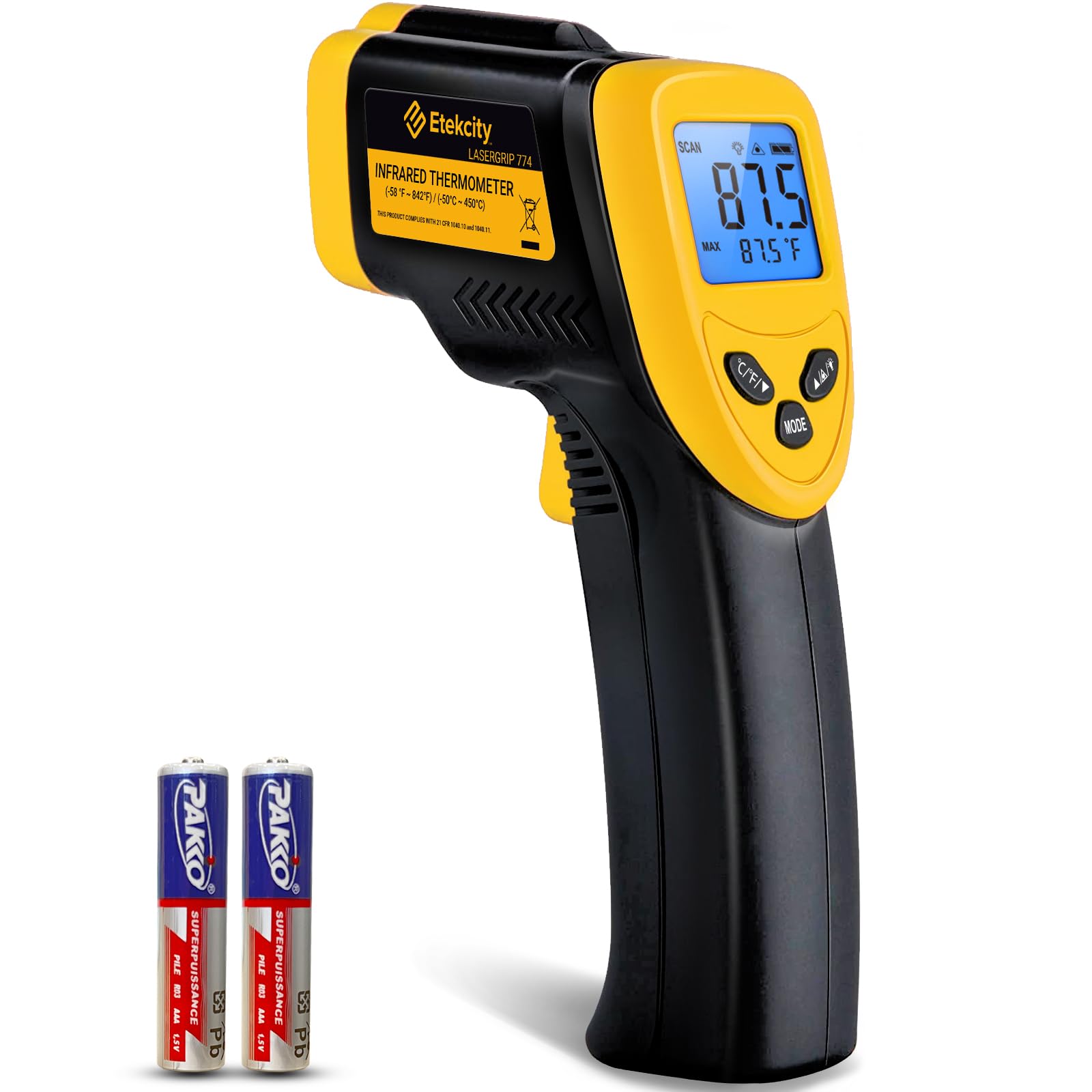 Etekcity Infrared Thermometer Laser Temperature Gun 774, Meat Food Candy Oven Thermometer for Griddle Accessories, Heat Gun f