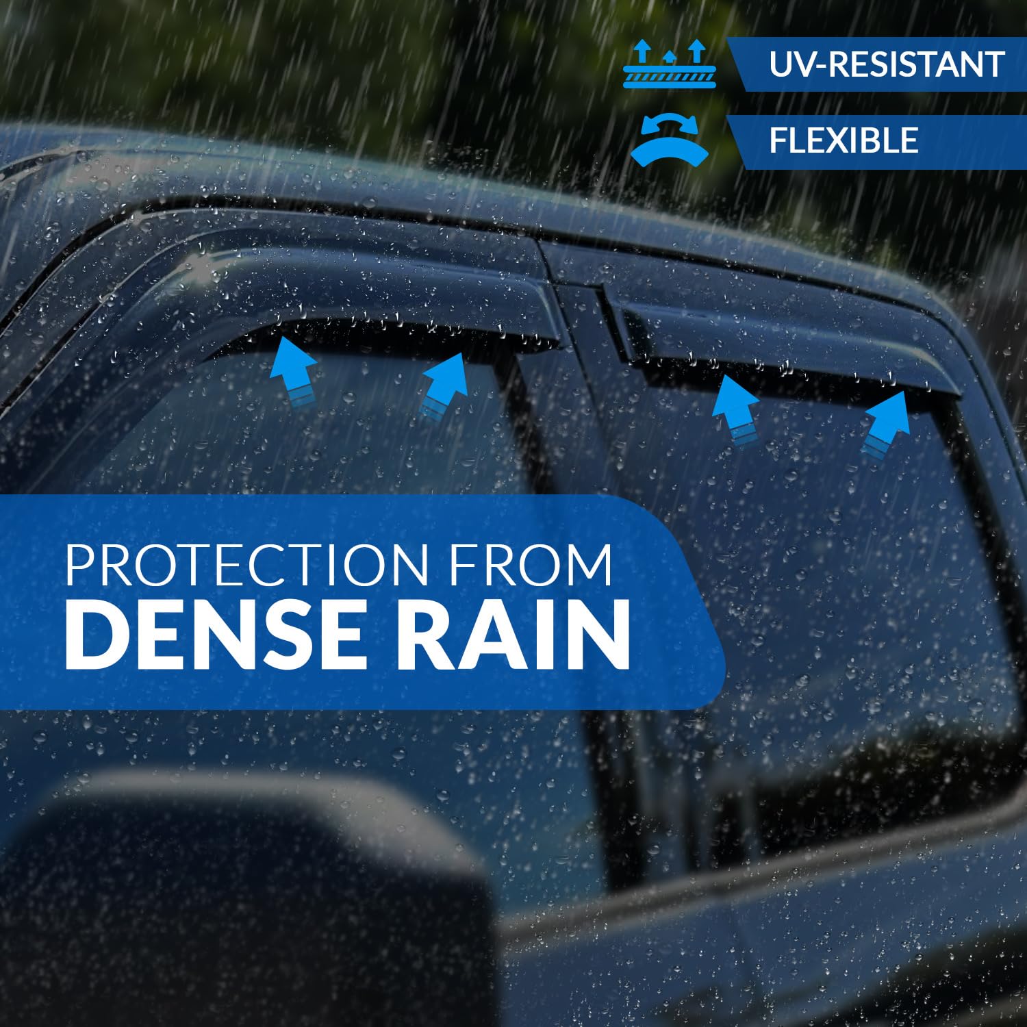 Window Visor Compatible with 1989-1998 Suzuki Sidekick, DGWV2-403-2 Outside Mount Deflector Rain Guard Dark Smoke, 4 Pcs Set