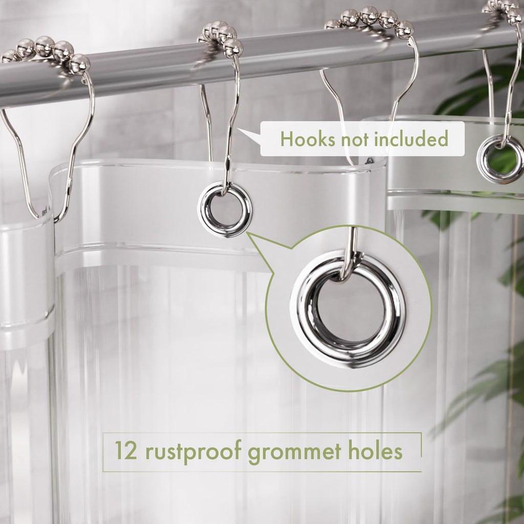 AmazerBath Shower Curtain Liner, 72x72 Clear Shower Curtain Liner, Waterproof Plastic Shower Liner, Cute Lightweight PEVA Shower Curtain for Bathroom with 3 Magnets and 12 Rustproof Metal Grommets