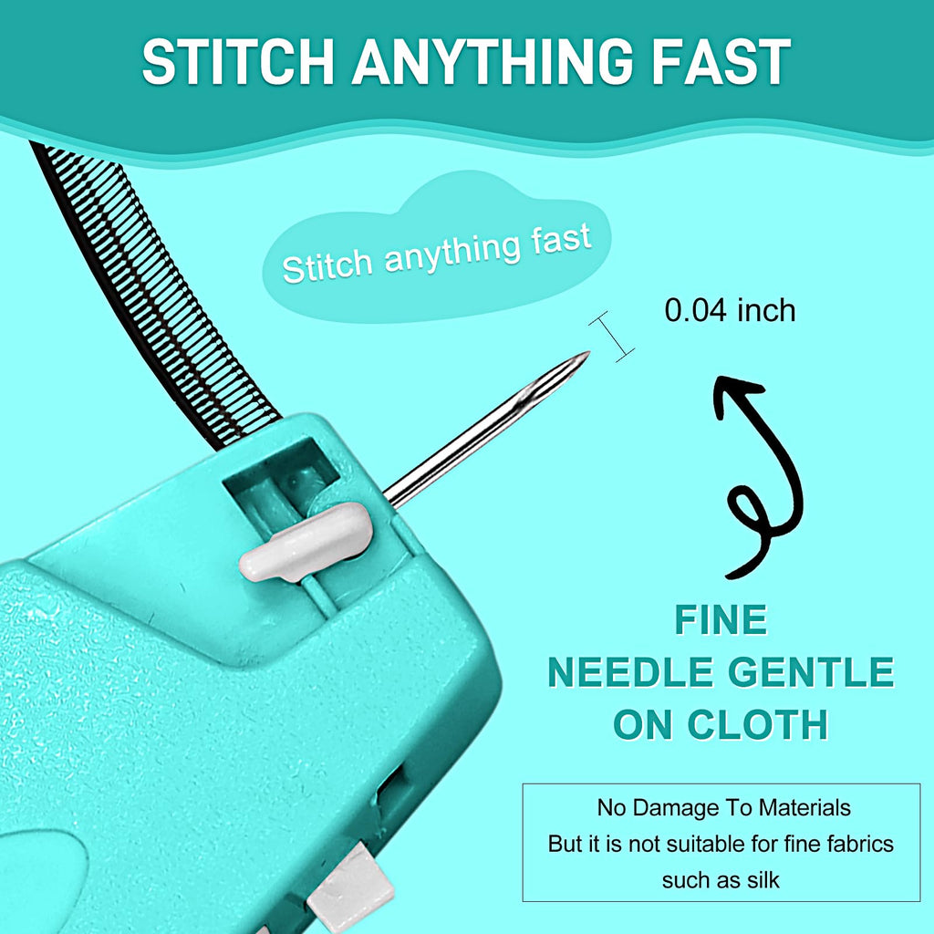 2026 New Stitch Gun for Clothes, Handheld Quick Clothing Fixer Sewing Kit with 1000 Black & 1000 White Fasteners, 6 Replacement Needles, Pink