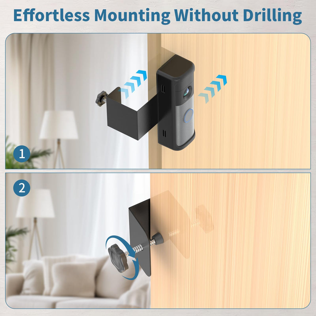 Anti-Theft Ring Doorbell Mount Compatible with Battery Doorbell/Pro/Plus(2nd Gen), No-Drill Doorbell Mounting Bracket Accessories for Inward Swing Door 2026(newest model)