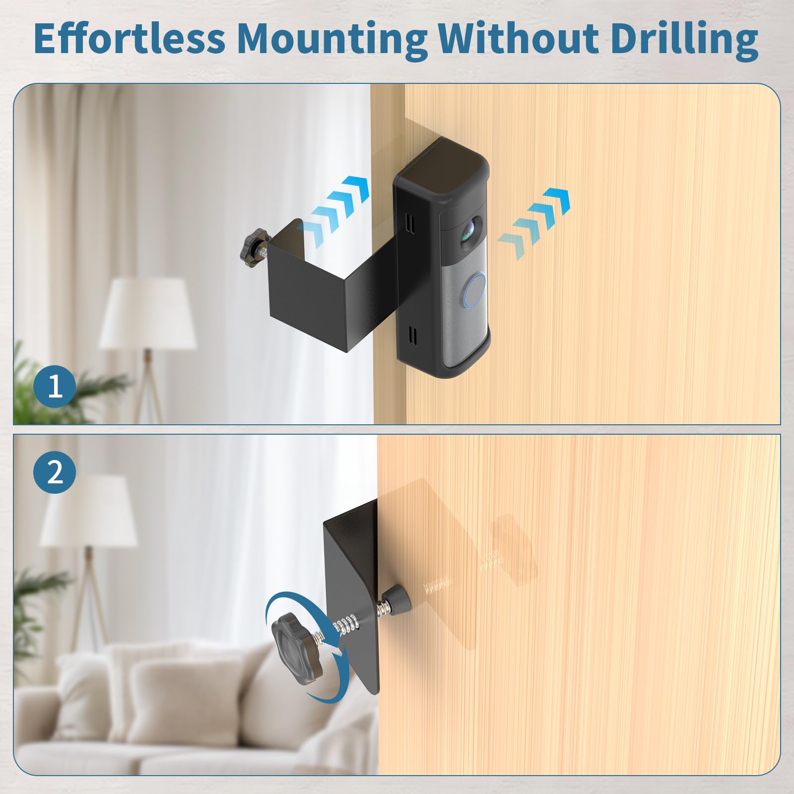 Anti-Theft Ring Doorbell Mount Compatible with Battery Doorbell/Pro/Plus(2nd Gen), No-Drill Doorbell Mounting Bracket Accessories for Inward Swing Door 2026(newest model)
