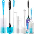 Holikme Bottle Brush Tube Cleaning Lab Set with Long Handle, Cup Cleaner for Washing Narrow Neck Beer Wine Decanter Pipes Lid