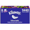 Kleenex Ultra Soft Facial Tissues, 8 Flat Boxes, 180 Tissues per Box, 3-Ply, Packaging May Vary