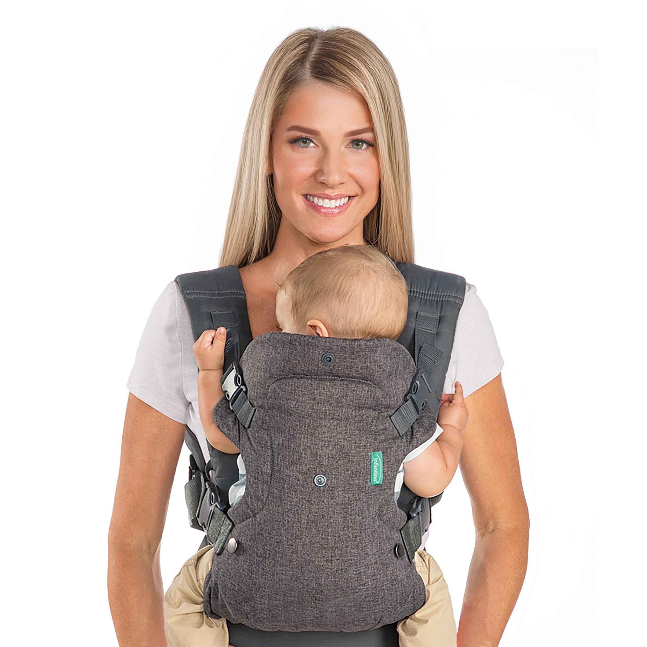 Infantino Flip 4-in-1 Convertible Baby Carrier, Adjustable, Ergonomic Babywearing, Registry Essential, Baby Carrier for Newbo