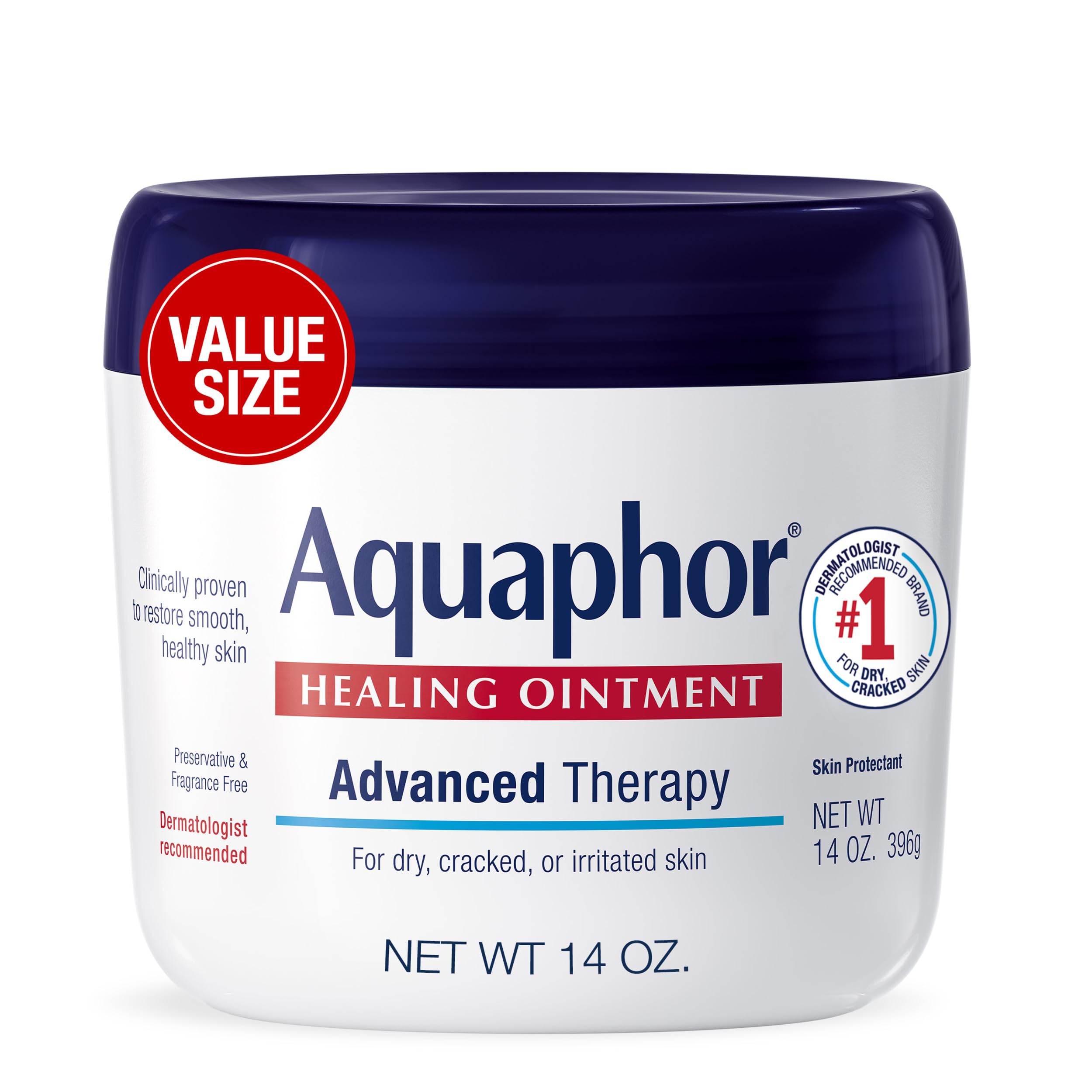 Aquaphor Healing Ointment, Advanced Therapy Skin Protectant, Multi-Purpose Healing Ointment and Body Moisturizer, For Dry, Cr