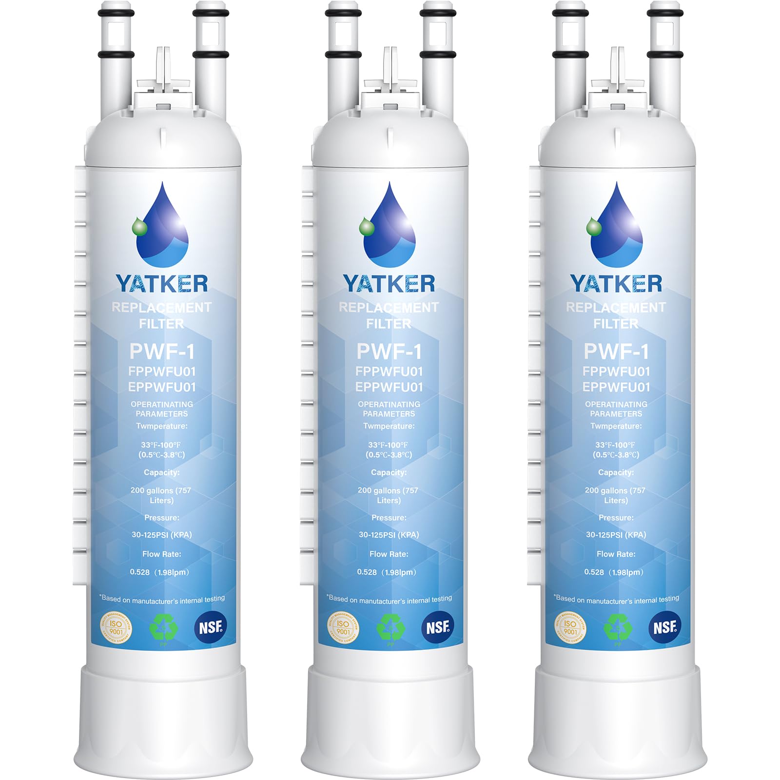 Yatker FPPWFU01 Water Filter Replacement for Frigidaire FPPWFU01 Water Filter, Compatible with PurePour PWF-1,EPPWF01 PureAdv