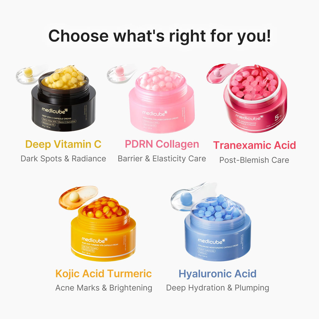 medicube Capsule Cream with Deep Vitamin C | Liposome Vitamin C Golden Capsule for Radiance & Firm-Looking Skin | Hydrating Glow Gel Texture | Korean Skincare, 1.94 oz