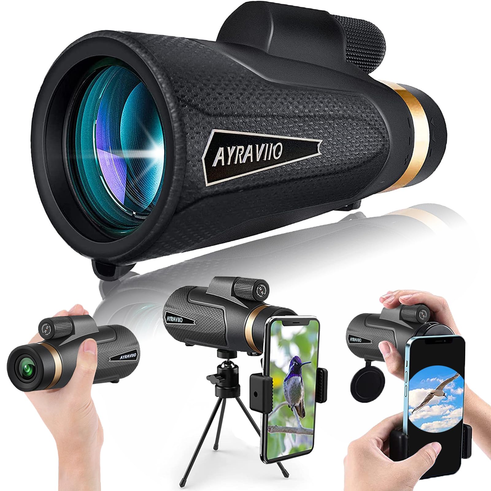 Birthday Gifts for Men Dad Husband Teen, 12x60 Monocular for Outdoor/Hiking | Unique Gifts for Fathers Day & Christmas, with