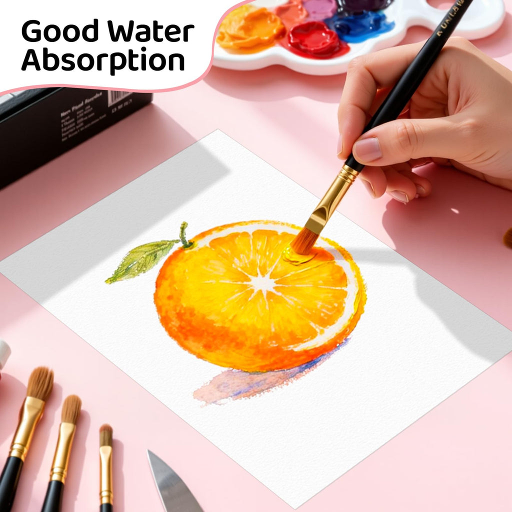 84 Sheets Watercolor Paper 5x7, 110lb/230gsm Cold Press Watercolor Paper Bulk, Cotton Water Color Paper, White Drawing Paper for Sketching, Acrylic, Gouache, Watercolor Supplies for Kids Adults