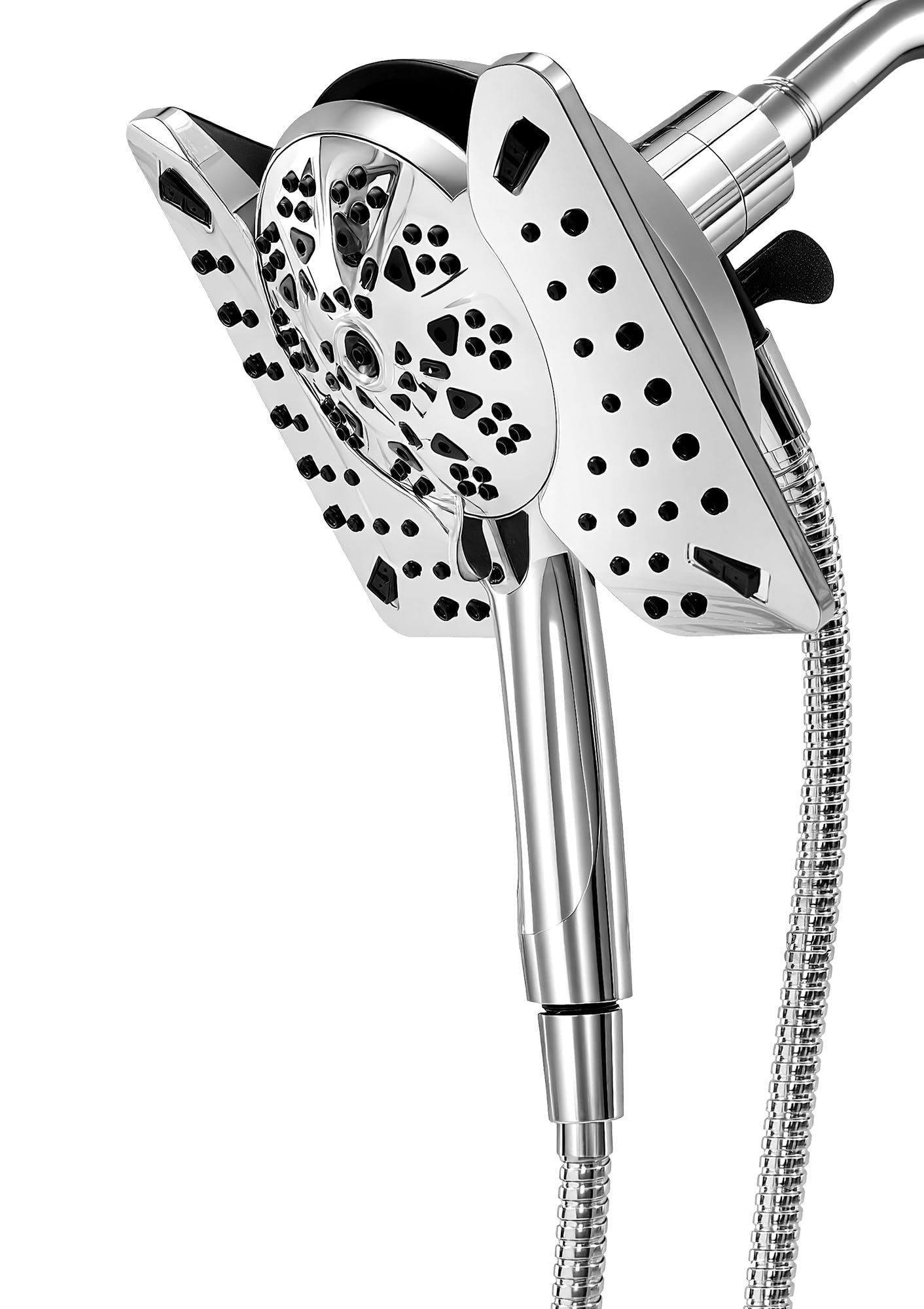 Shower Head with Handheld High Pressure, Rain Shower Head with Fixed Showerhead and 9 Sprays Handheld Shower, Detachable 2-IN