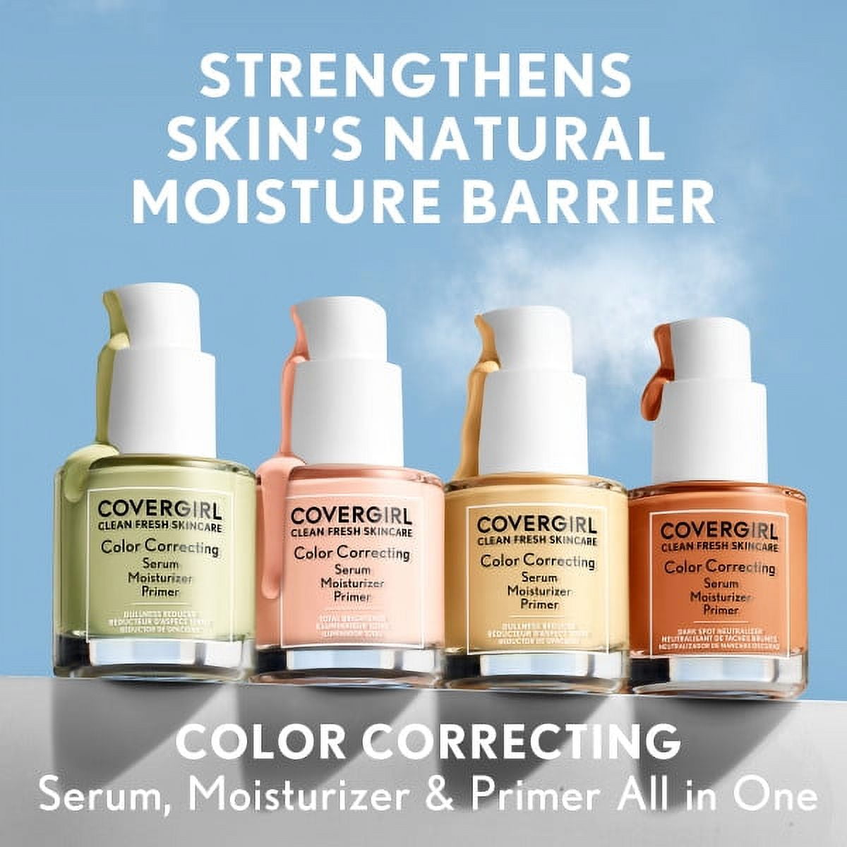 COVERGIRL Clean Fresh Color Correcting Primer + Serum, Redness Neutralizer, Fair 1.0 fl oz