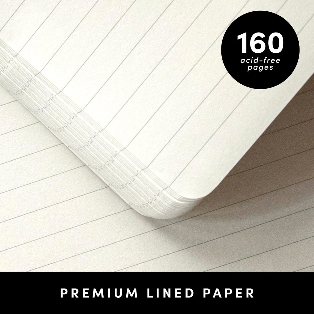 PAPERAGE Lined Journal Notebook, Hardcover Journal for Women & Men, 160 Pages, (5.6 in x 8 in), College Ruled Journaling Notebook for Work, School Supplies & Note Taking, (Black)