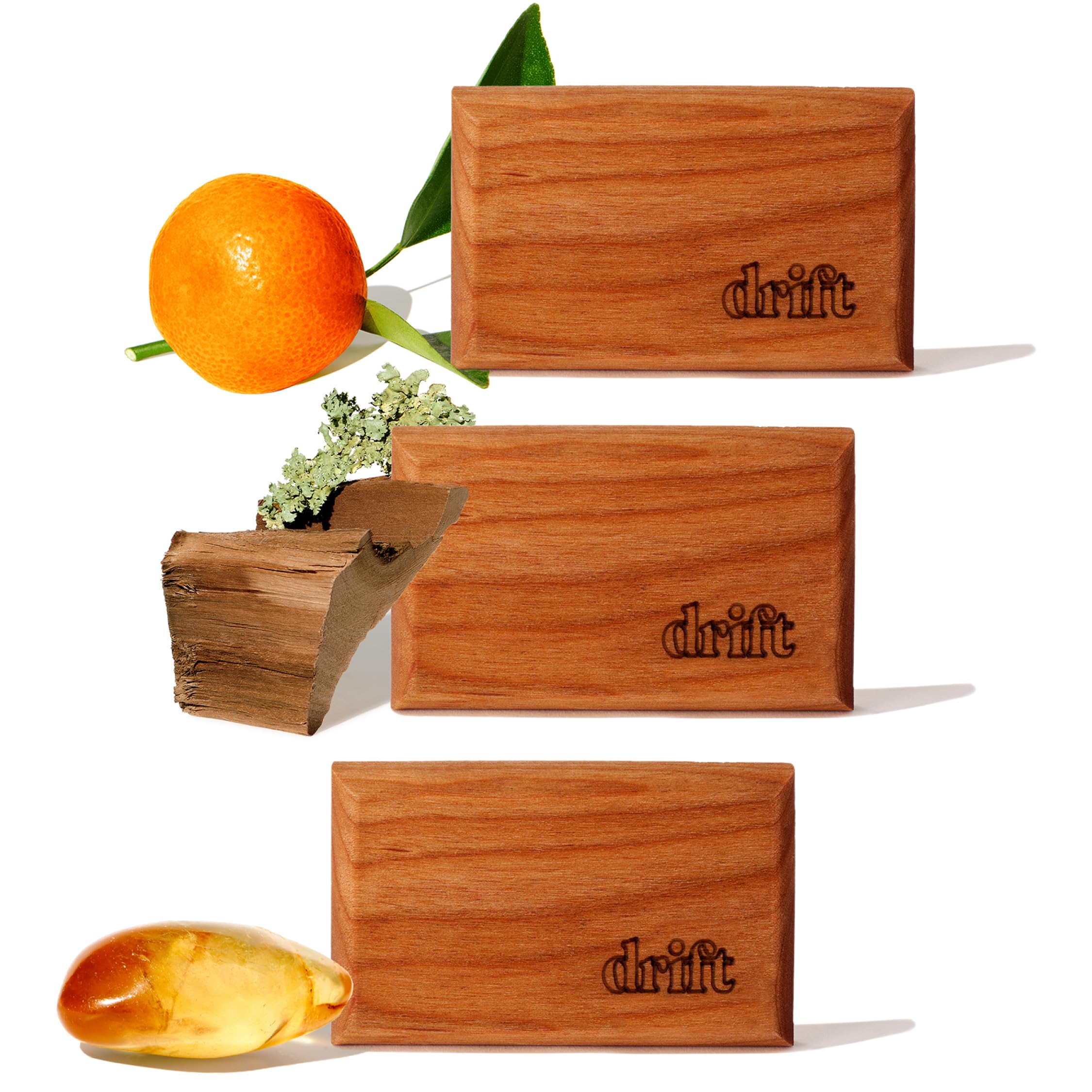 Drift Car Air Freshener - The Original Wood Air Freshener - Car Odor Eliminator - Long Lasting Scent - Metal Clip - Essential Oils - Clean Ingredients - Variety 3 Pack Refill - NO CLIP INCLUDED