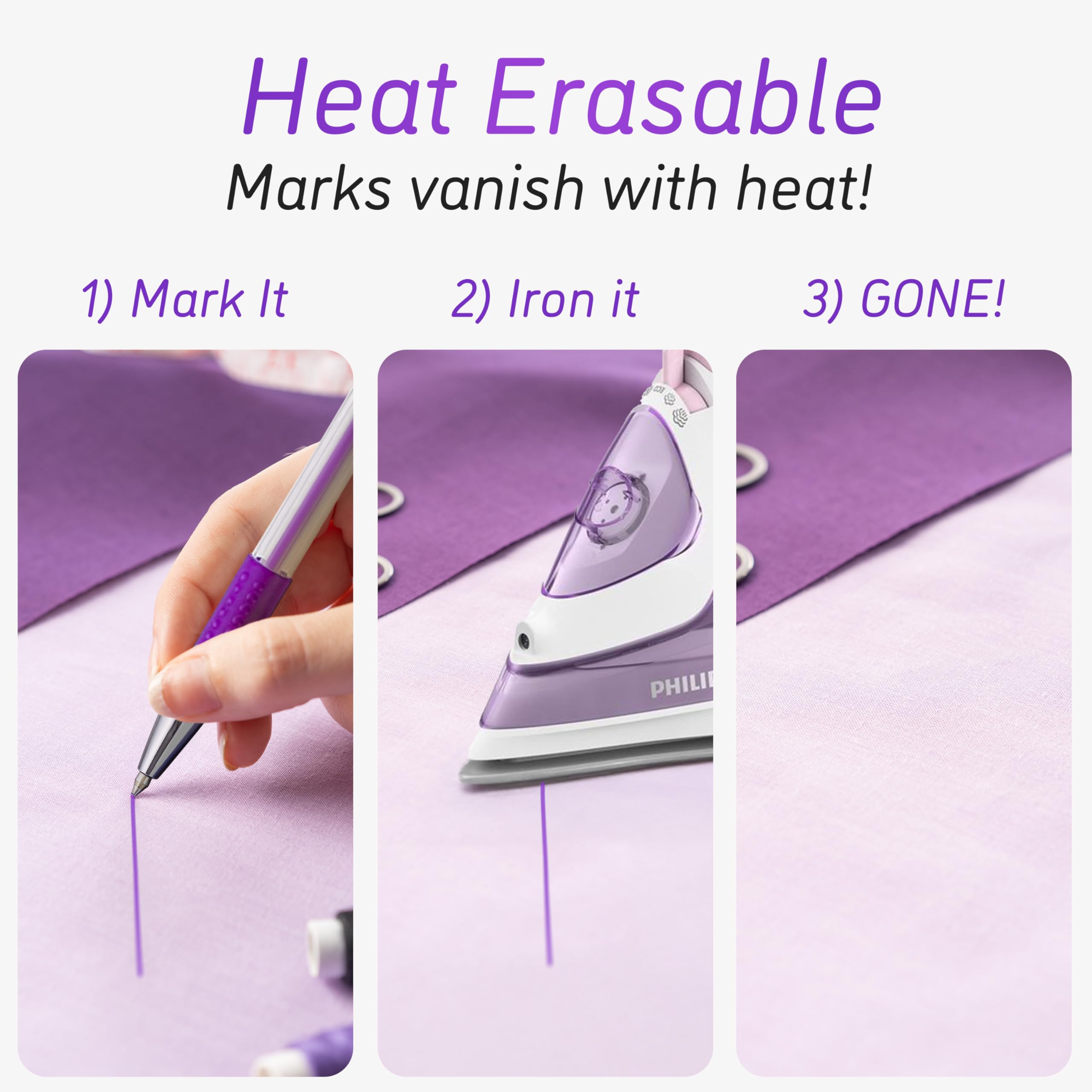Lange & König 4x Tailors Chalk + Heat Erasable Fabric Marking Pens for Sewing - Sewing Supplies Quilting Supplies Table Accessories Embroidery Pen Tailors Chalk Alternative