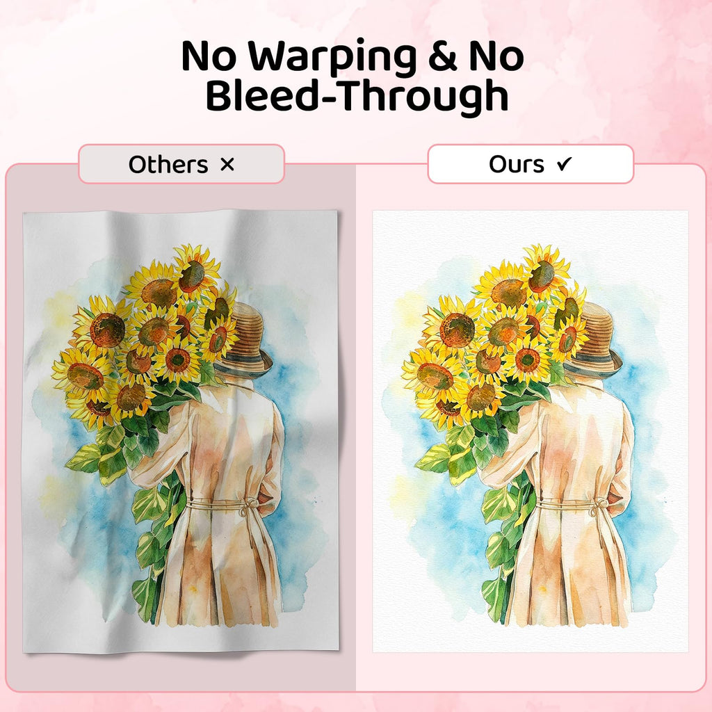 84 Sheets Watercolor Paper 5x7, 110lb/230gsm Cold Press Watercolor Paper Bulk, Cotton Water Color Paper, White Drawing Paper for Sketching, Acrylic, Gouache, Watercolor Supplies for Kids Adults