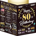 80th Birthday Card for Women Men - Back In 1946 Black & Gold - 80 Happy BIRTHDAY card - 80th birthday gift for Her Him - JUMB