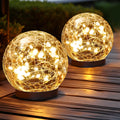 JKIMK Solar Globe Lights Outdoor Waterproof-Solar Balls Garden-Cracked Glass Ball Solar Lights Outdoor-Solar Orbs Outside-Out