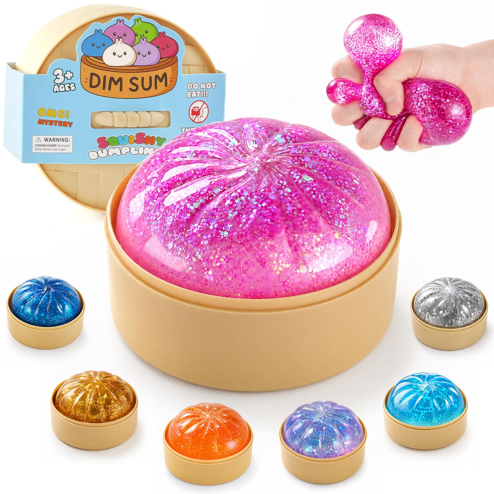 Sugar Dumpling Squishy Mystery Box - Cute Viral Squishy Dumpling Toy, Slow Rising Fidget Squeeze Toys for Stress Relief, Perf