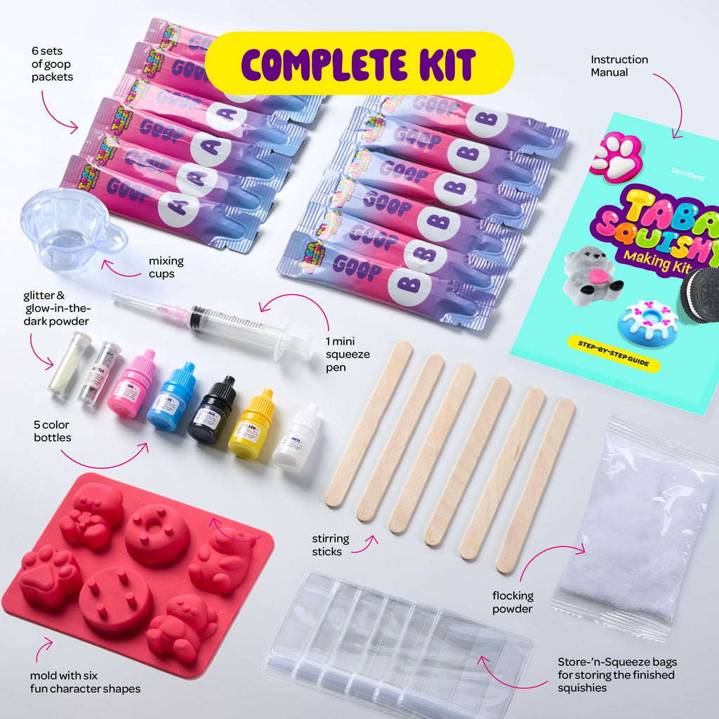Taba Squishy Making Kit for Kids - Gifts for Girls - Kids Crafts - 6 7 8 9 10 11 12 Year Old Girl Birthday Gift - Squishies Craft Kits - Arts and Crafts for Kid for 8-12 - Toys for Girls