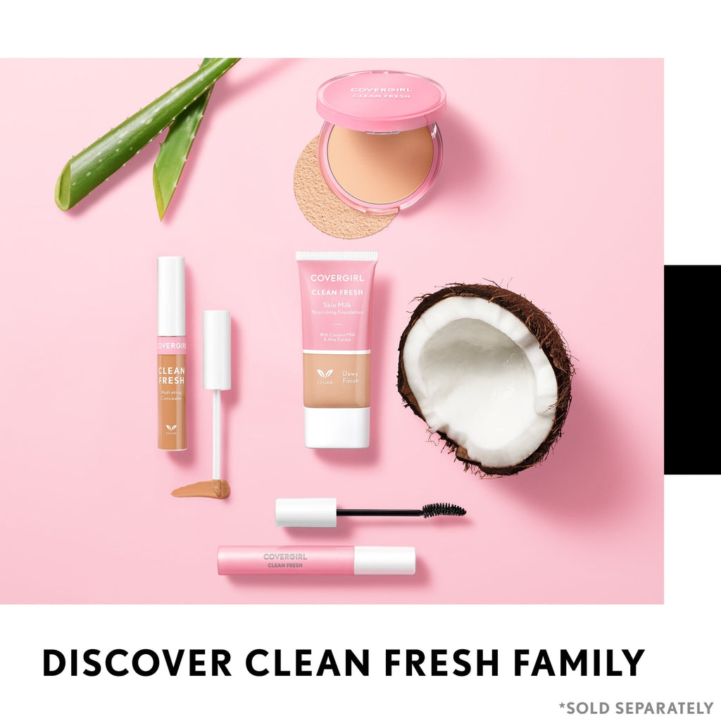 COVERGIRL Clean Fresh Pressed Powder, 120 Fair, 0.35 oz, Oil and Talc Free, Full Coverage