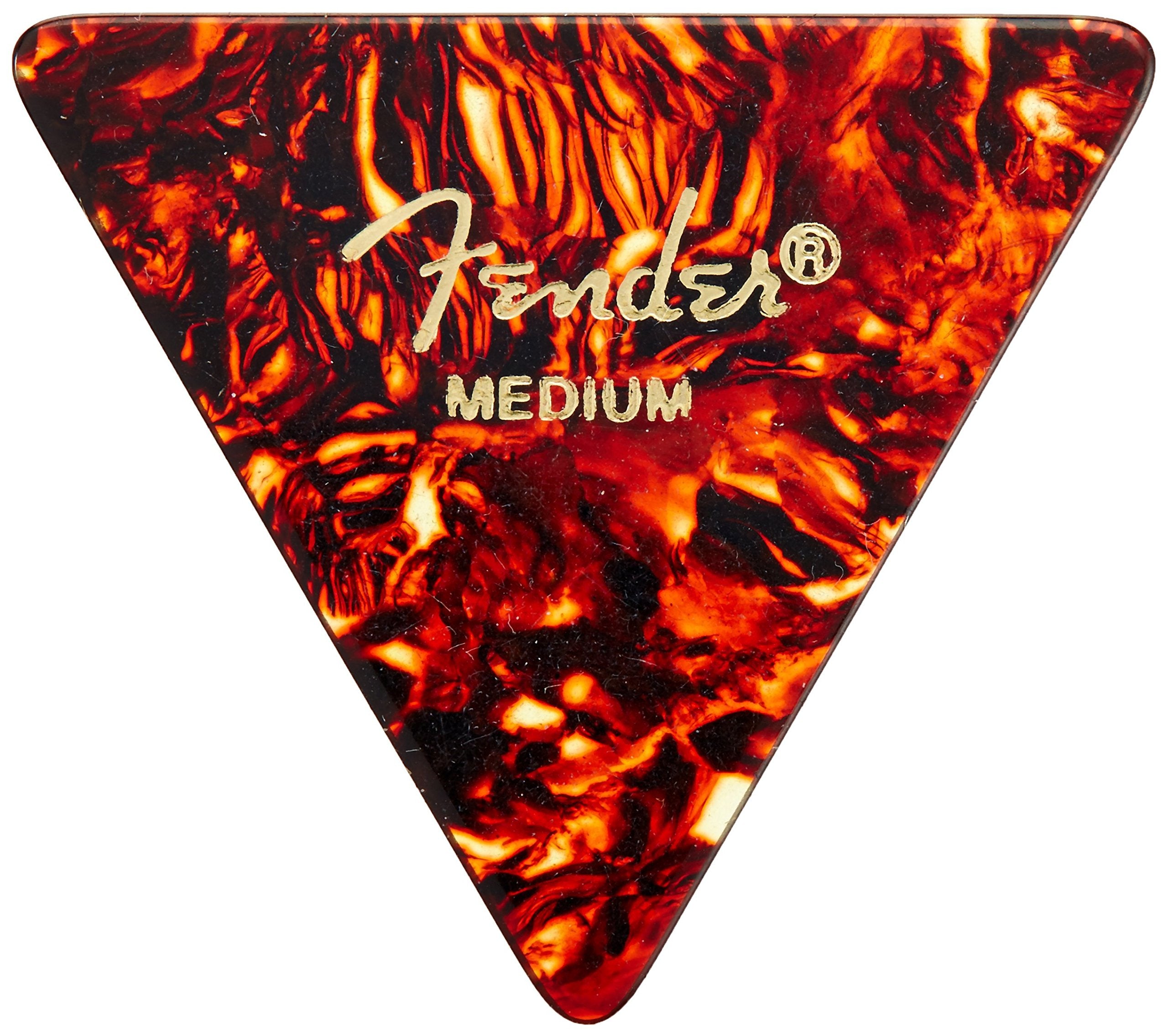 Fender Classic Celluloid Guitar Picks 355 Shape, Guitar Accessories, Tortoise Shell, Medium, 12-Pack