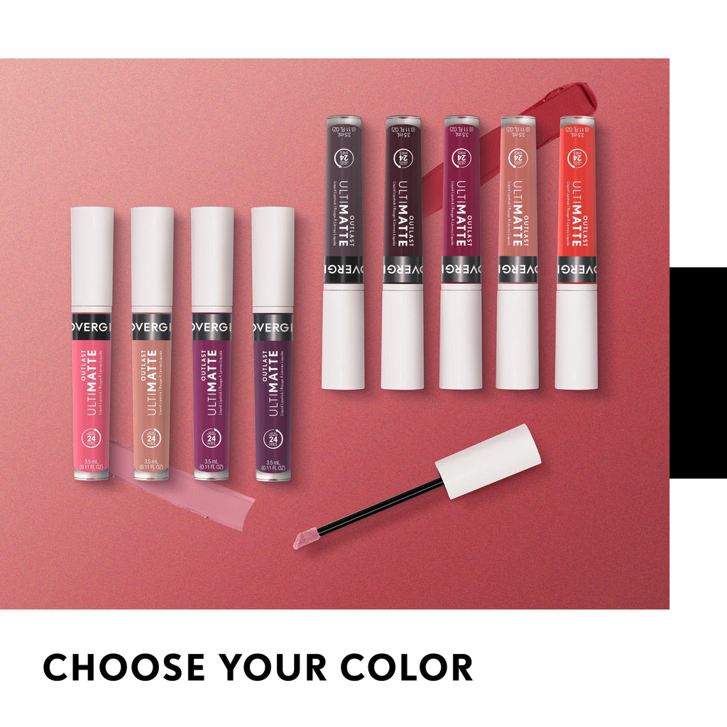 COVERGIRL Outlast UltiMatte One Step Liquid Lip Color, Bella Bellini, 0.12 oz, Lipstick, Lip Gloss, Matte Lipstick, Transfer Resistant, Moisturizing, Vegan